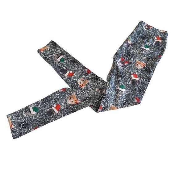 NWOT Small Christmas Leggings Cats Dogs Holiday Christmas Pants - Picture 1 of 6